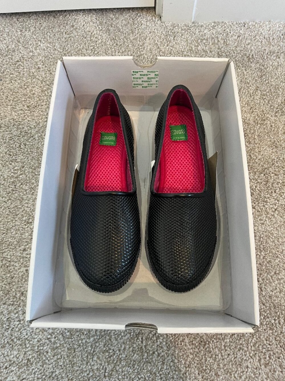 Cougar Ruby Black Waterproof Rubber Slip On Shoes Women Size 7